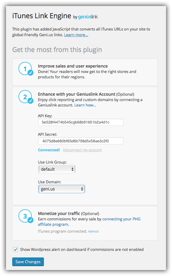iTunes Link Engine Interface.