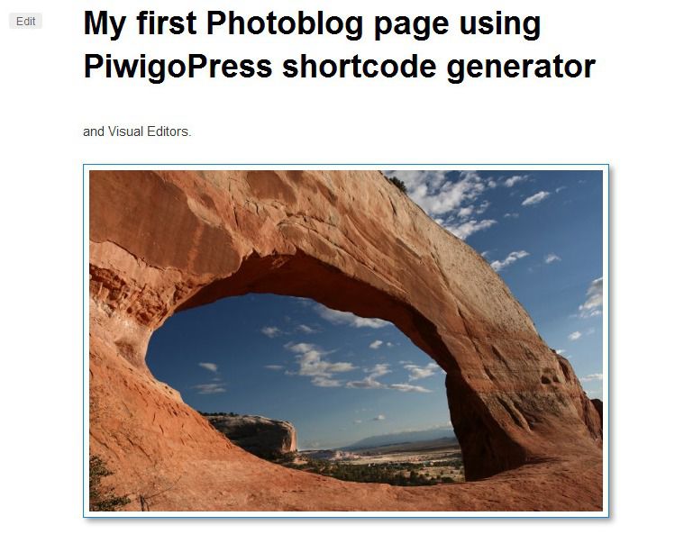 Expected result on your page or post of your Wordpress blog.