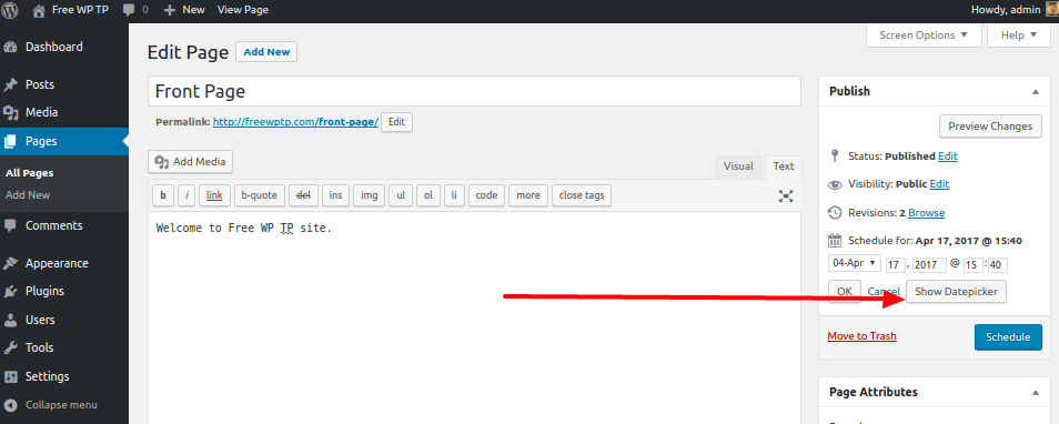 Click on Show DatePicker button to display interactive calendar.