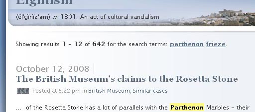 Multiple pages of results for multiple search terms.