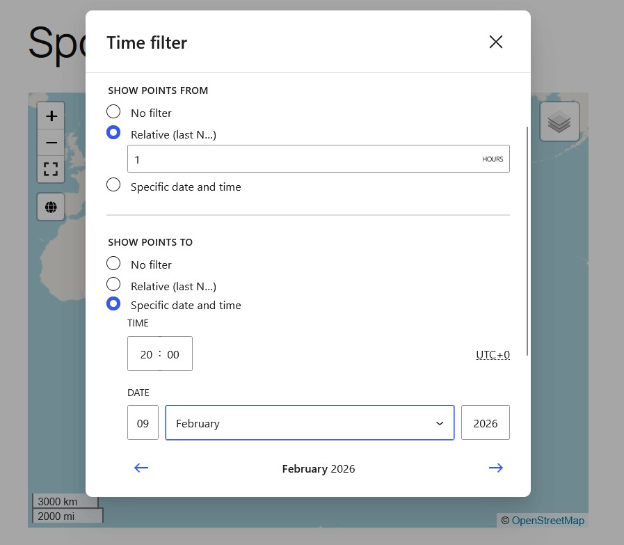Time filtering with relative ranges
