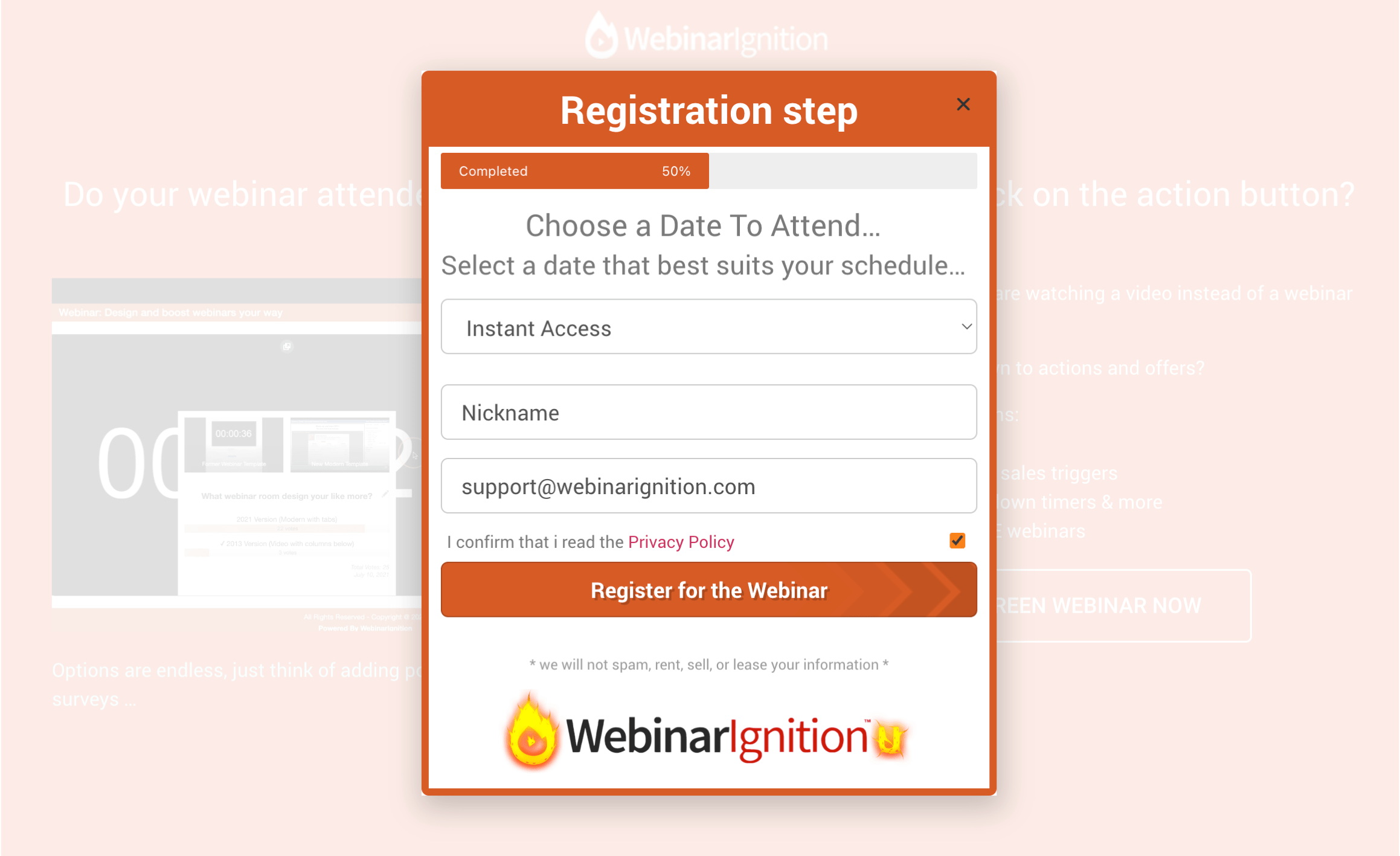 Webinar dashboard -- create and manage unlimited live, automated, and evergreen events
