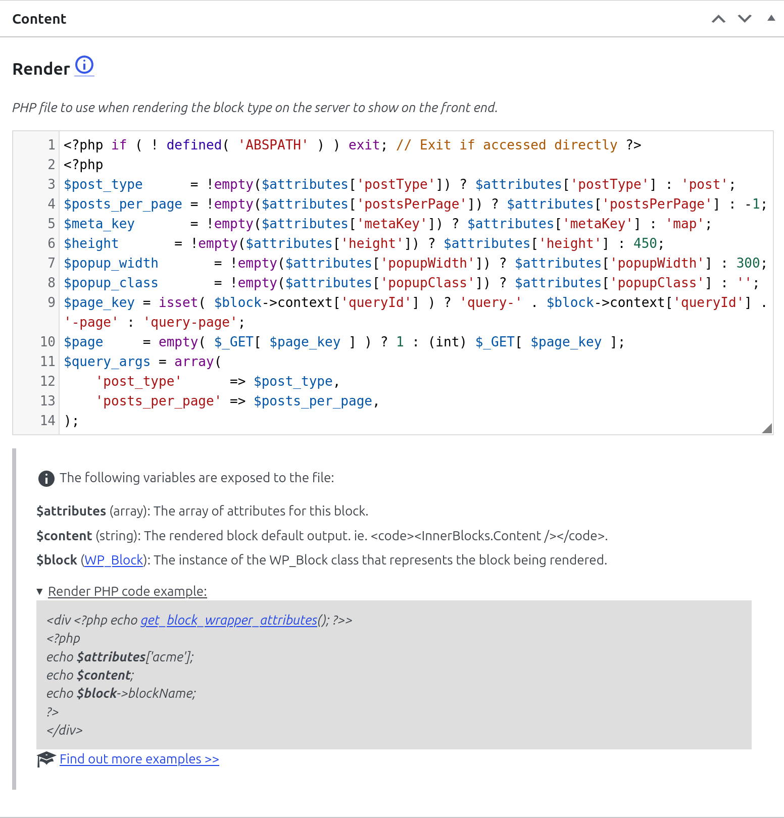 Secure Dynamic Content: Build dynamic block content using plain PHP, eliminating the risk of site disruption (as writing Shortcodes in functions.php).