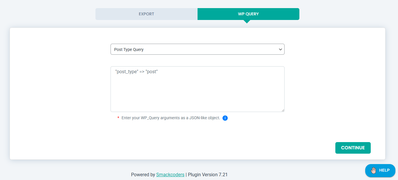Export Data with WP Query