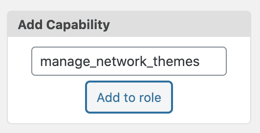 Manage Network Themes Add