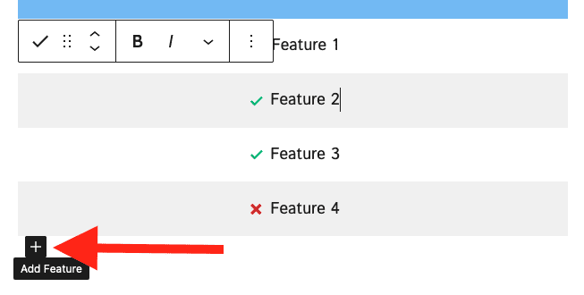 Gutenberg Pricing Table block