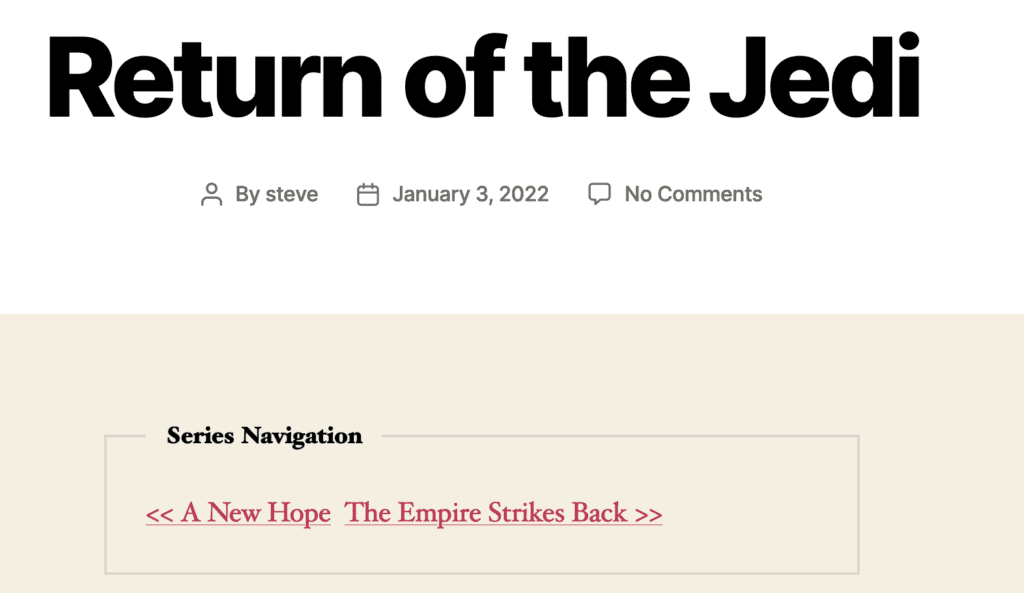 Series Nav Shortcode Output