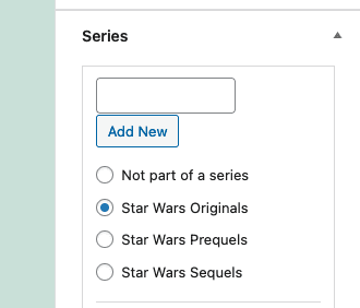 Series Taxonomy Metabox