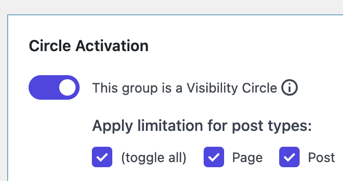 Visibility Circle for post type