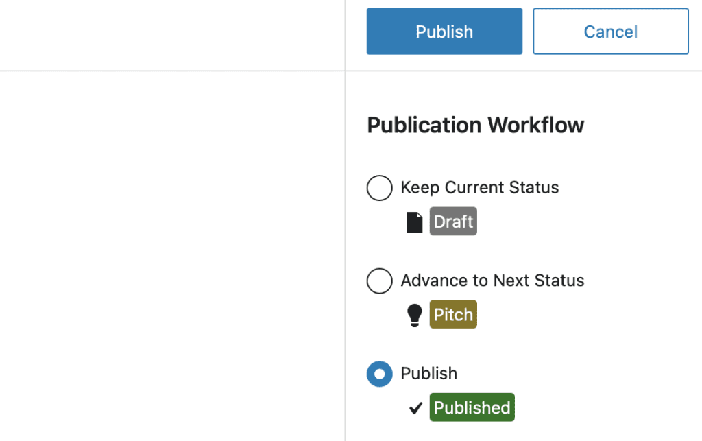 Workflow statuses in PublishPress Statuses