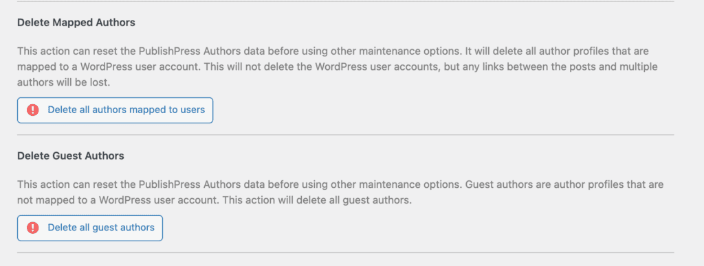 Delete Mapped Authors