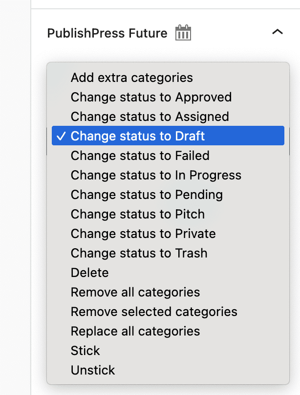 Change WooCommerce posts to a status
