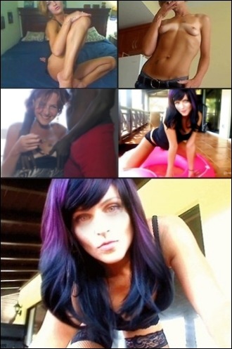 photo collage on pictures from independent camgirl sex and fetish videos