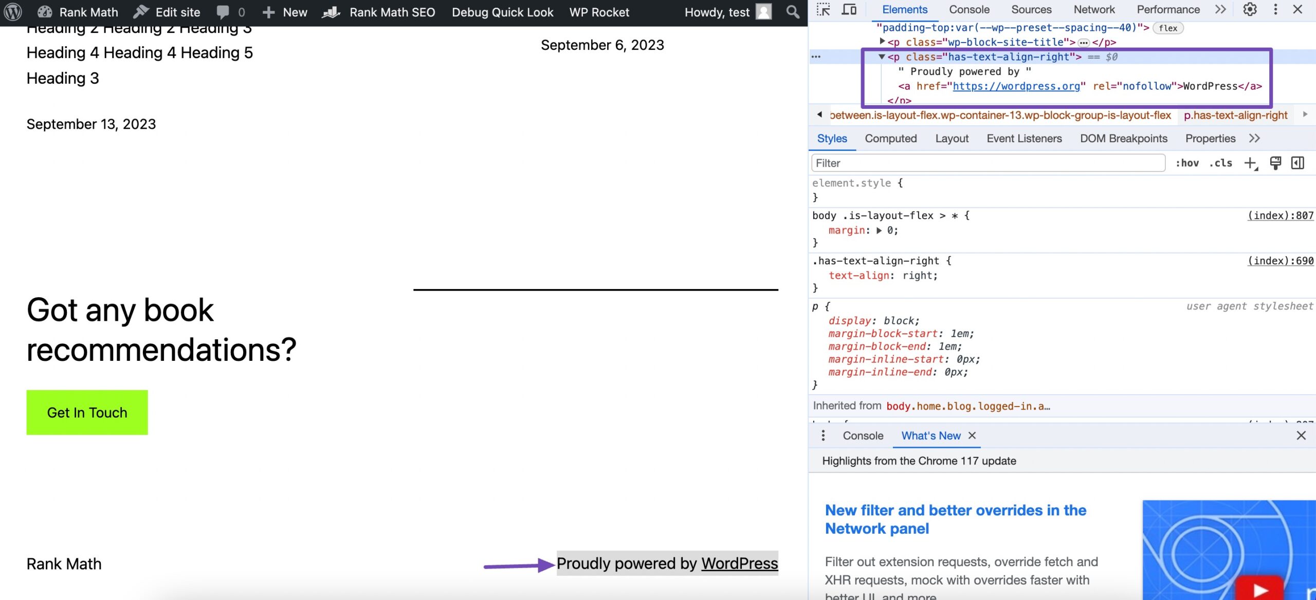 Copying theme credit code snippet Theme credit code snipet