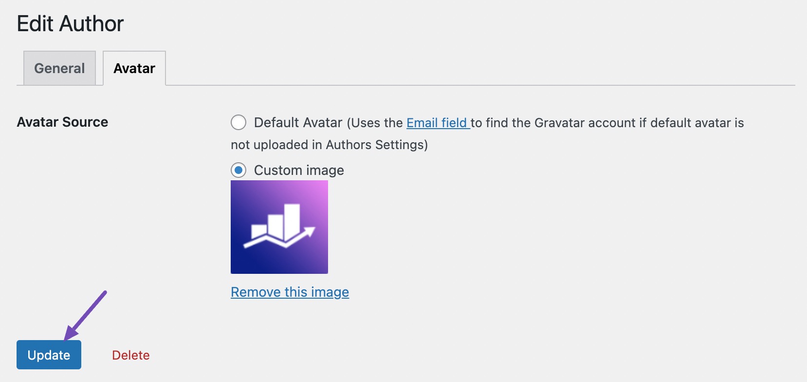 Click the Update button