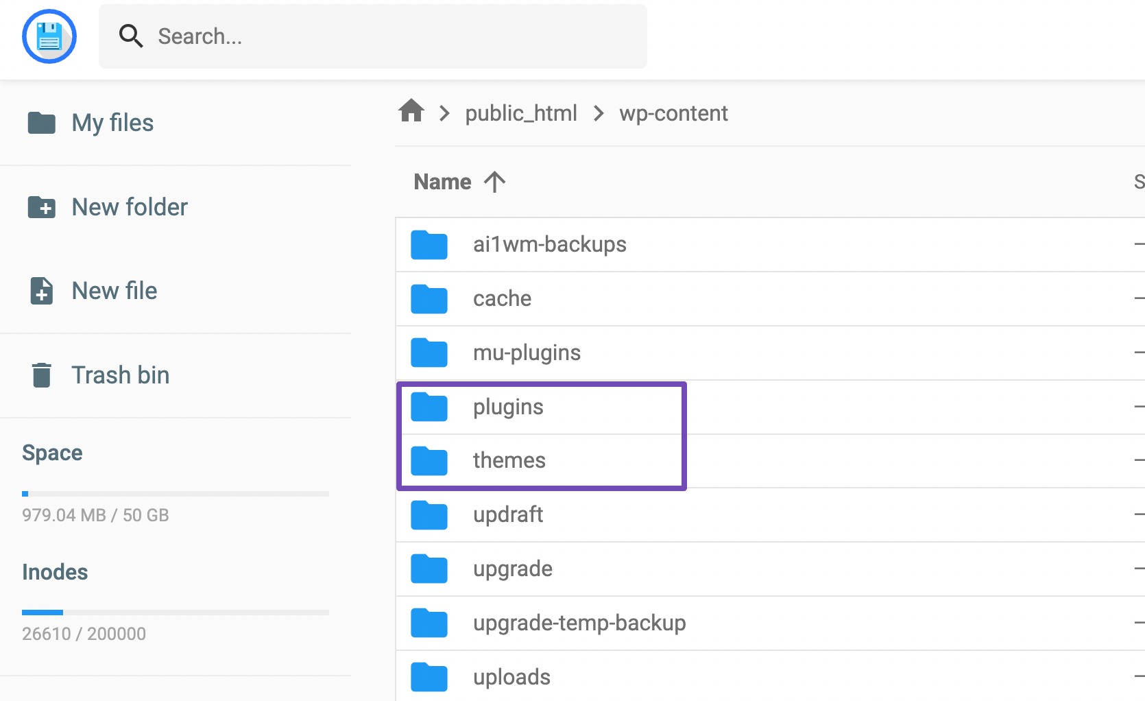 Navigate to wp-content folder