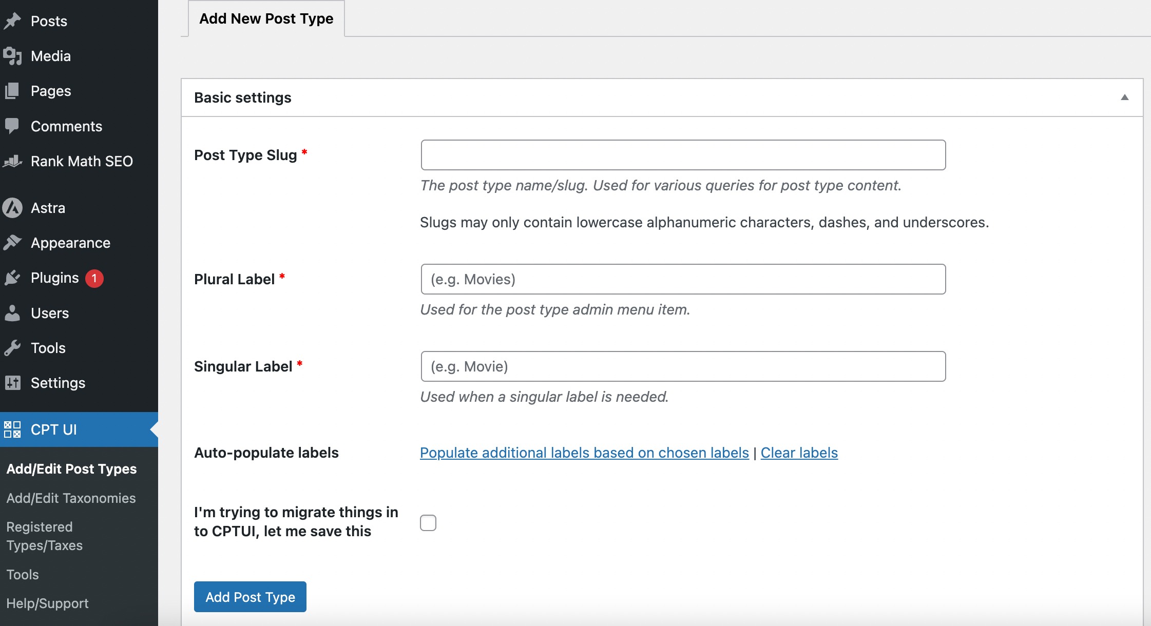 Add Custom Post Type