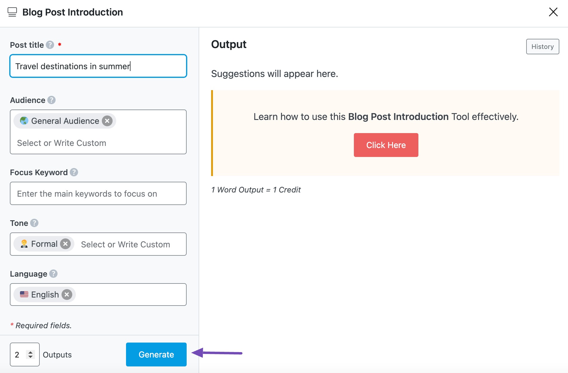 Generate introduction