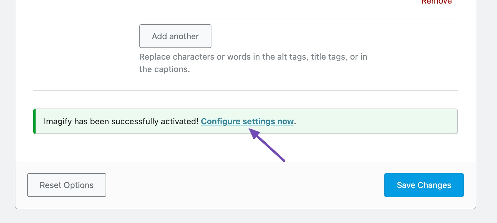Click the Configure settings now button