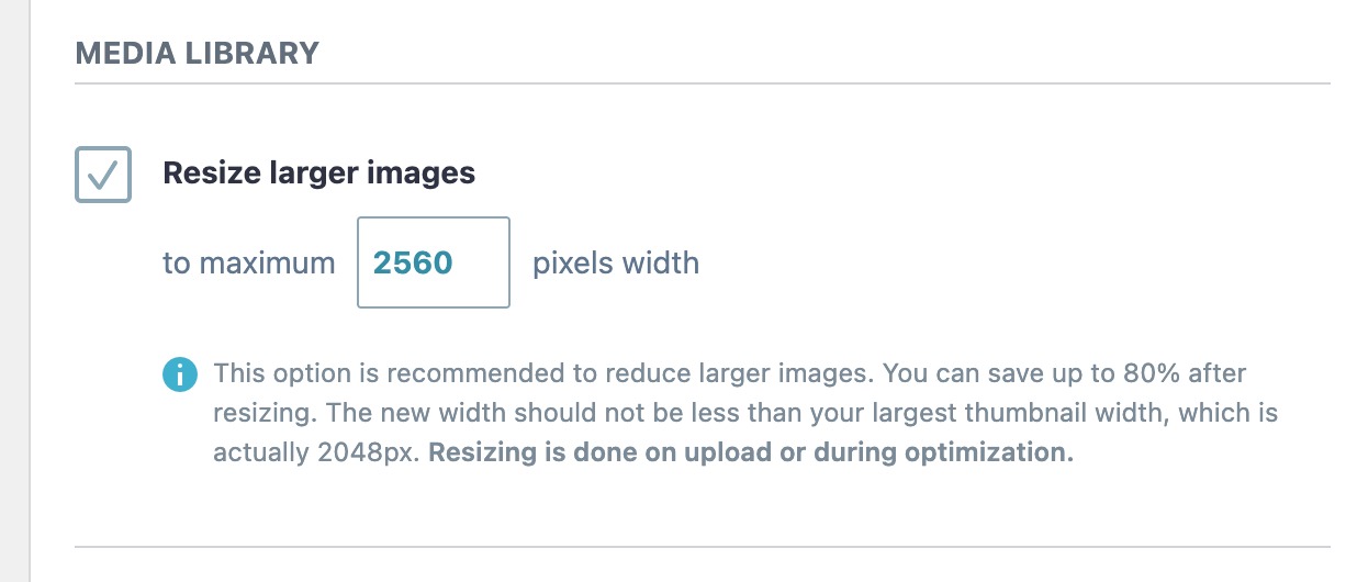 configure the resize larger images option in Imagify