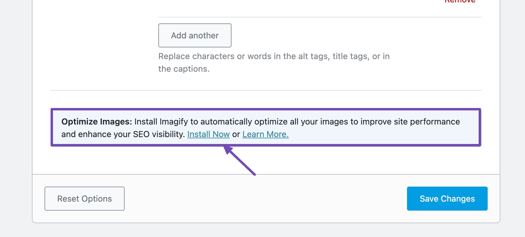 Install Imagify plugin