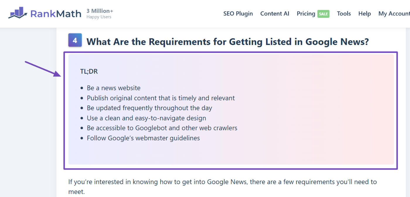An example of Too Long; Didn't Read (TL;DR)