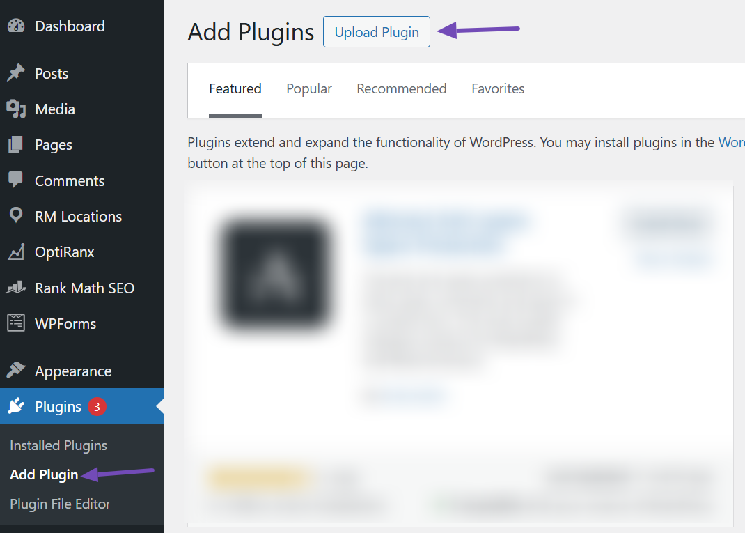 Upload Plugin in WP