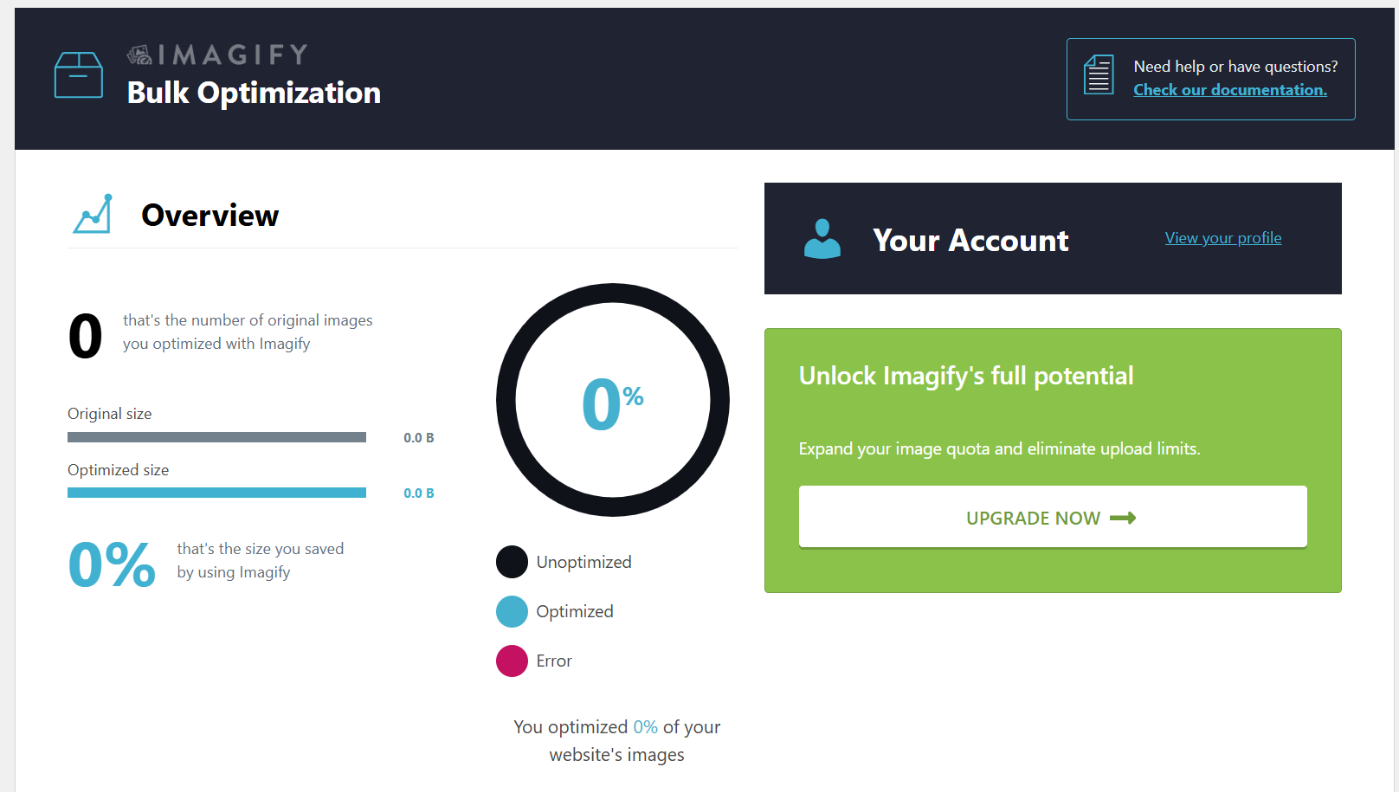 Imagify Bulk Optimization