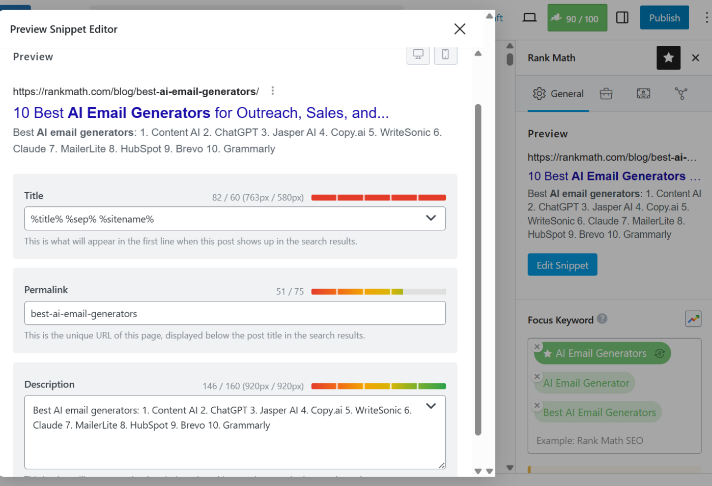 Optimize your meta tags with Rank Math
