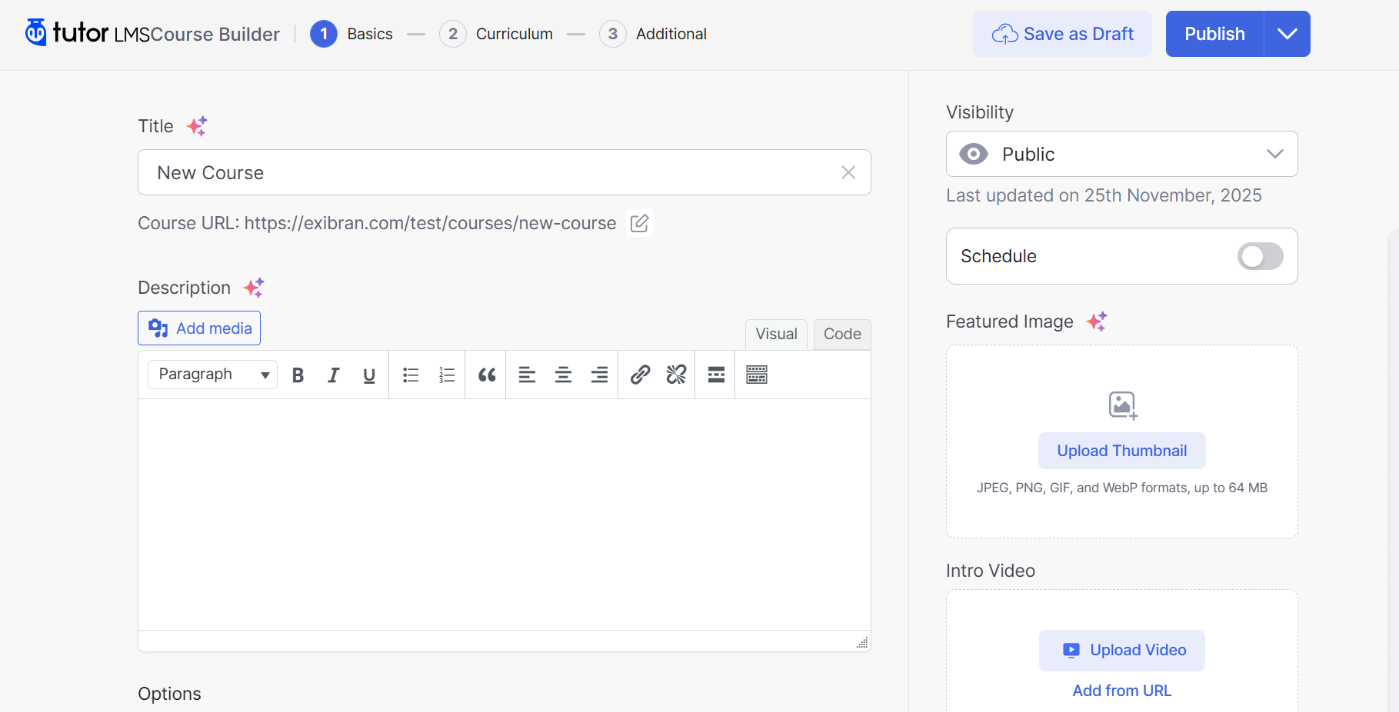 TutorLMS Course Builder