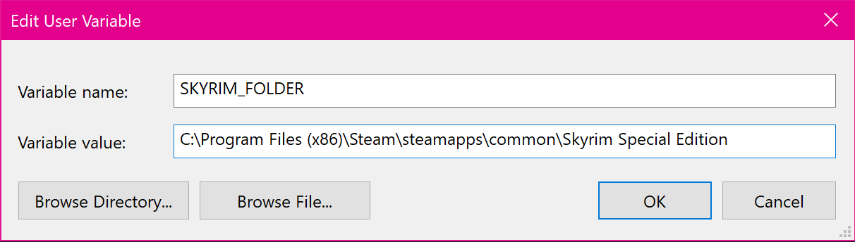 Setting the SKYRIM_MODS_FOLDER environment variable
