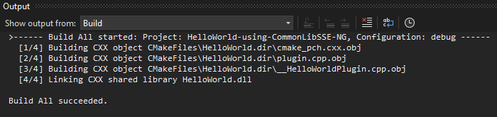 Visual Studio - Build All succeeded