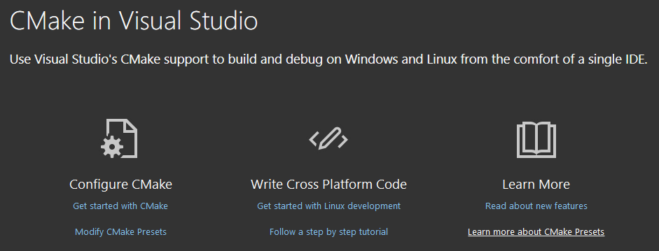 Visual Studio CMake Splash Screen