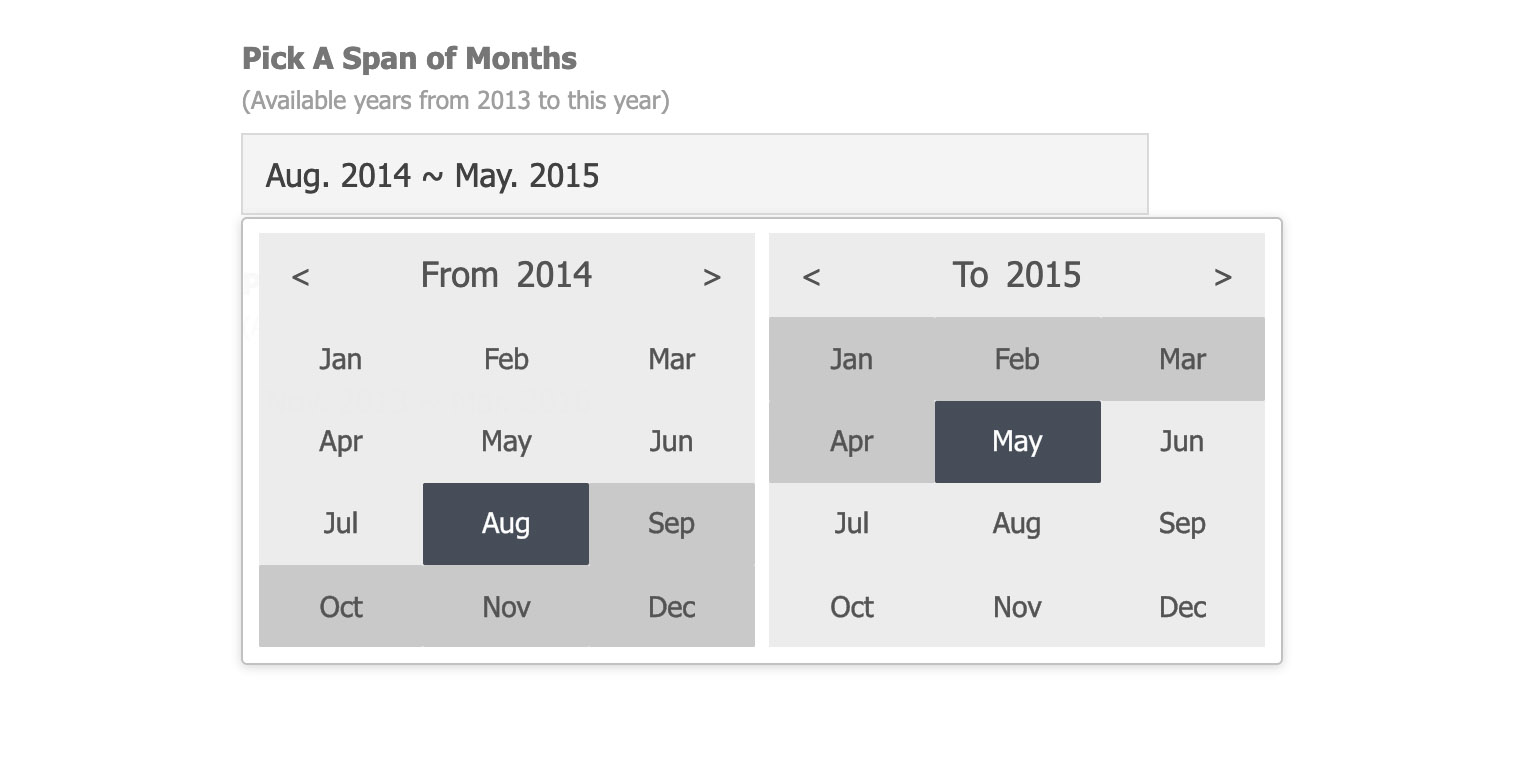 Desktop Browser View For Span of Months Desktop WEB