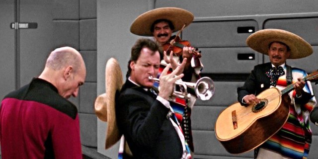 Time may be eternal, Captain, but our patience is not. Mariachi band