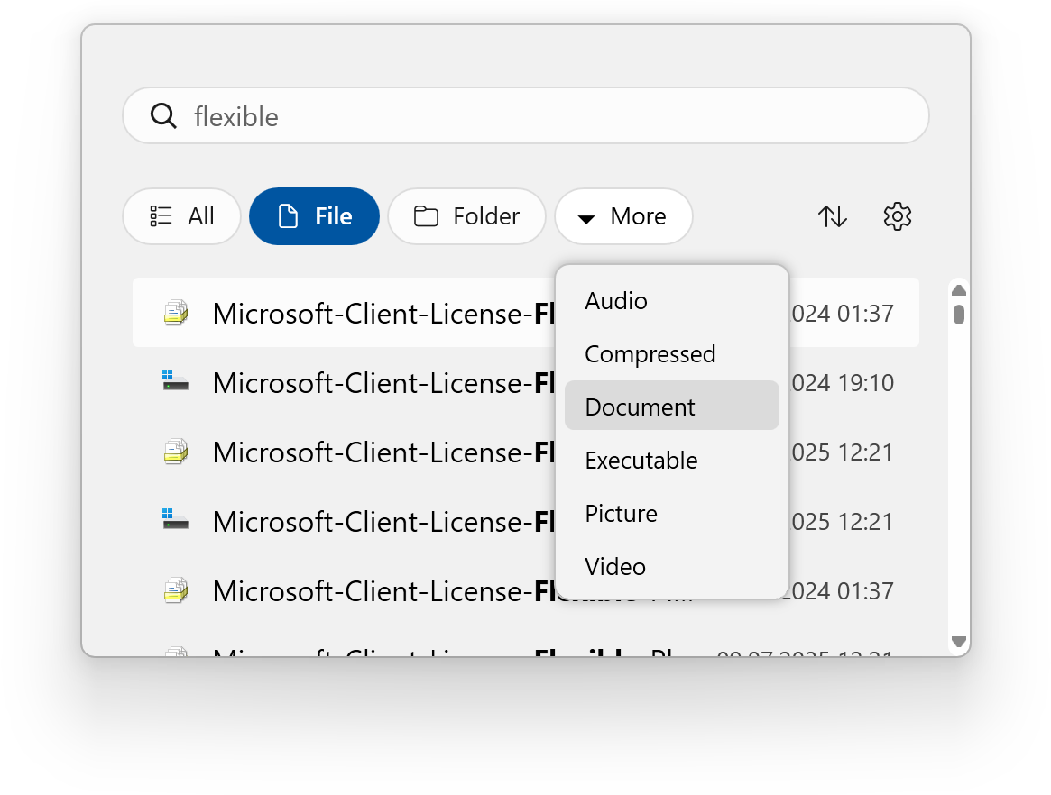 Custom search filters