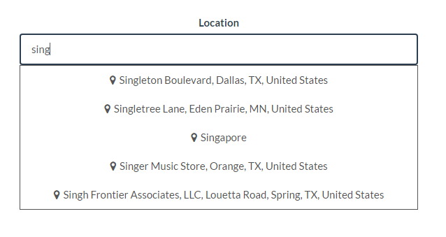 React Component For Google Maps Places Autocomplete React Component For Google Maps Places Autocomplete