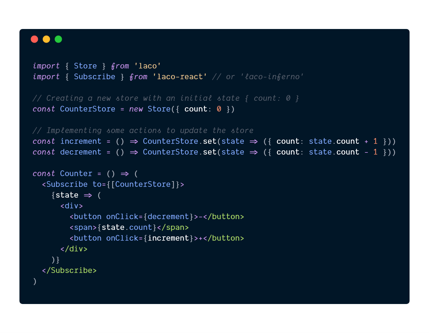 Lightweight State Management For React – laco Lightweight State Management For React – laco