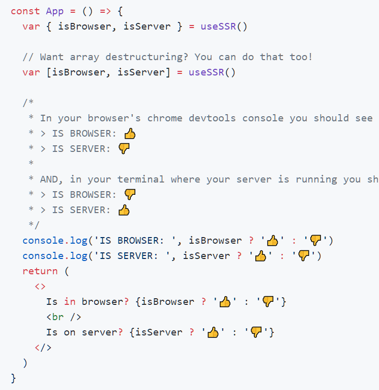 Determine If You Are On The Server Or browser – use-ssr Determine If You Are On The Server Or browser – use-ssr