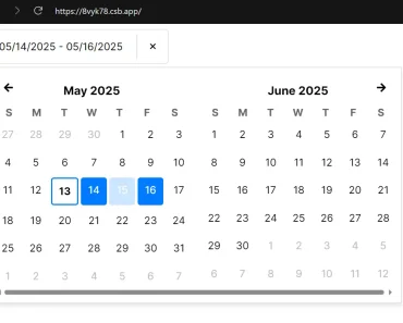 Customizable React Date Range Selector with TypeScript Customizable React Date Range Selector with TypeScript