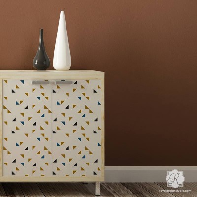 7222S_painted-dresser-table-modern-triangle-pattern