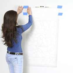 ステンシルシートを固定