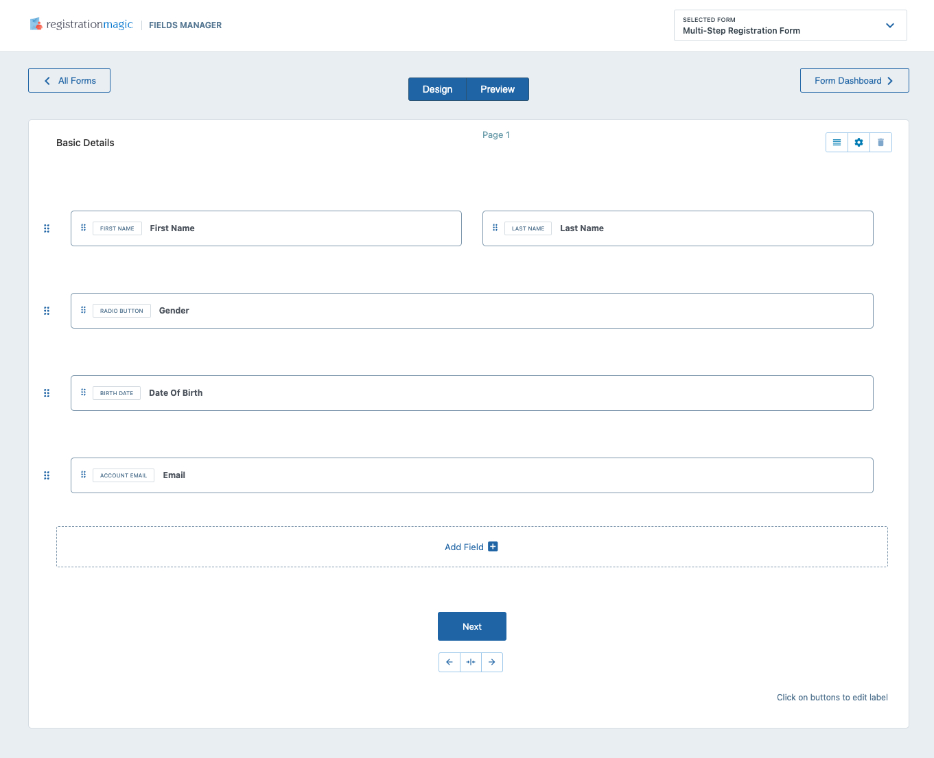 Multipage Registration Forms