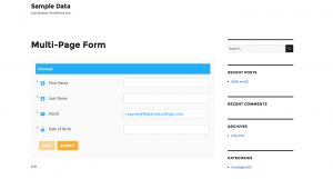 Multipage registration forms styled-page
