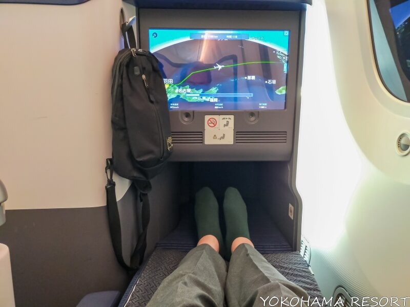 フルフラットシートにして足をのばした状態