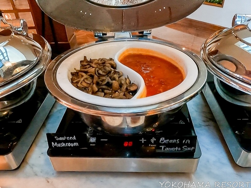 キノコソテー、トマトスープ