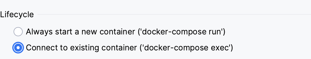 docker-compose exec for PHP interpreter docker-compose exec for PHP interpreter