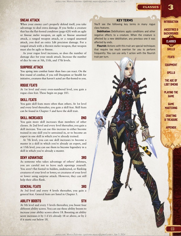 Pathfinder 2e Rogue