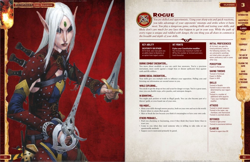 Pathfinder 2e Rogue