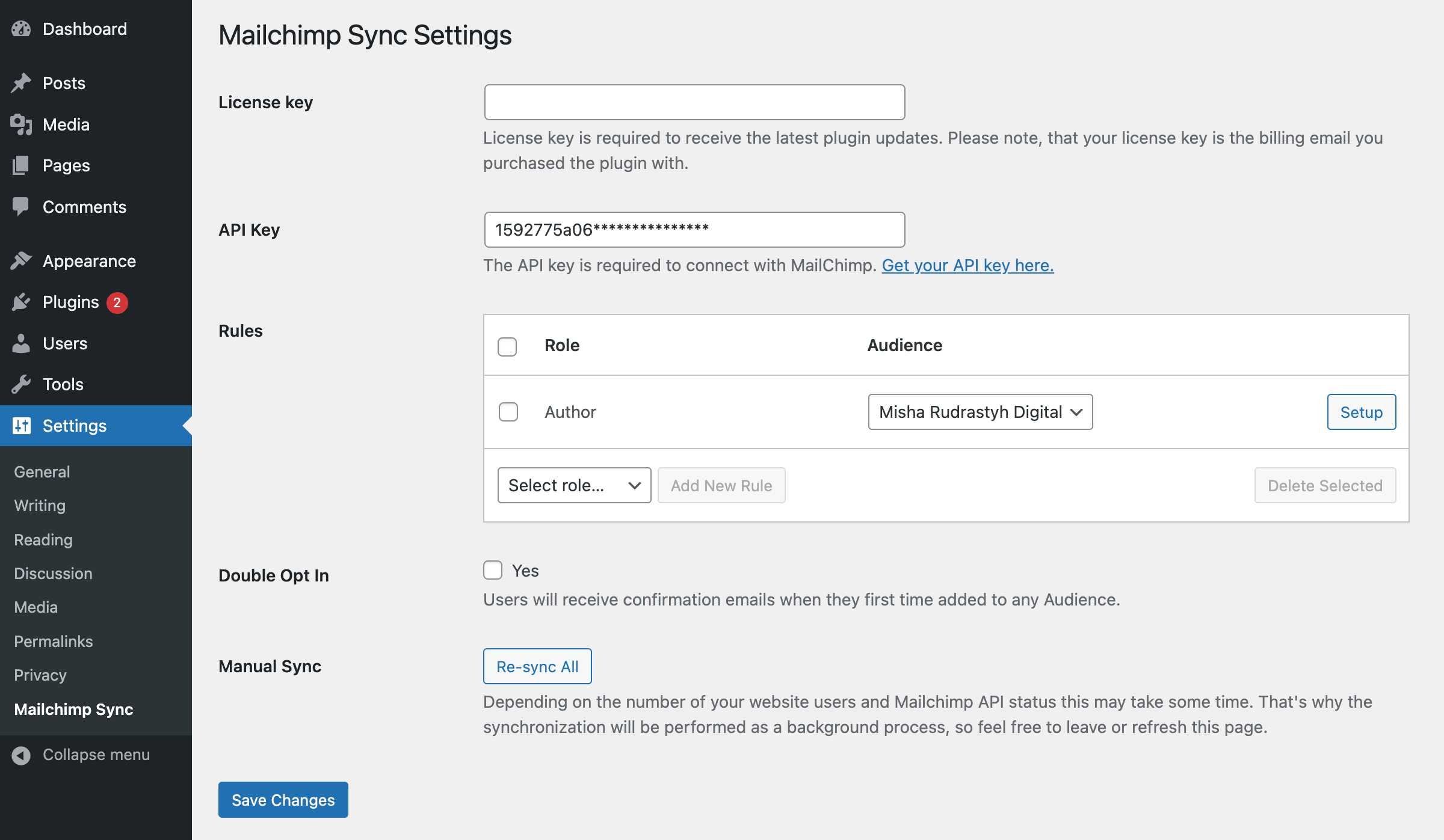 Configuring merge tags for Mailchimp